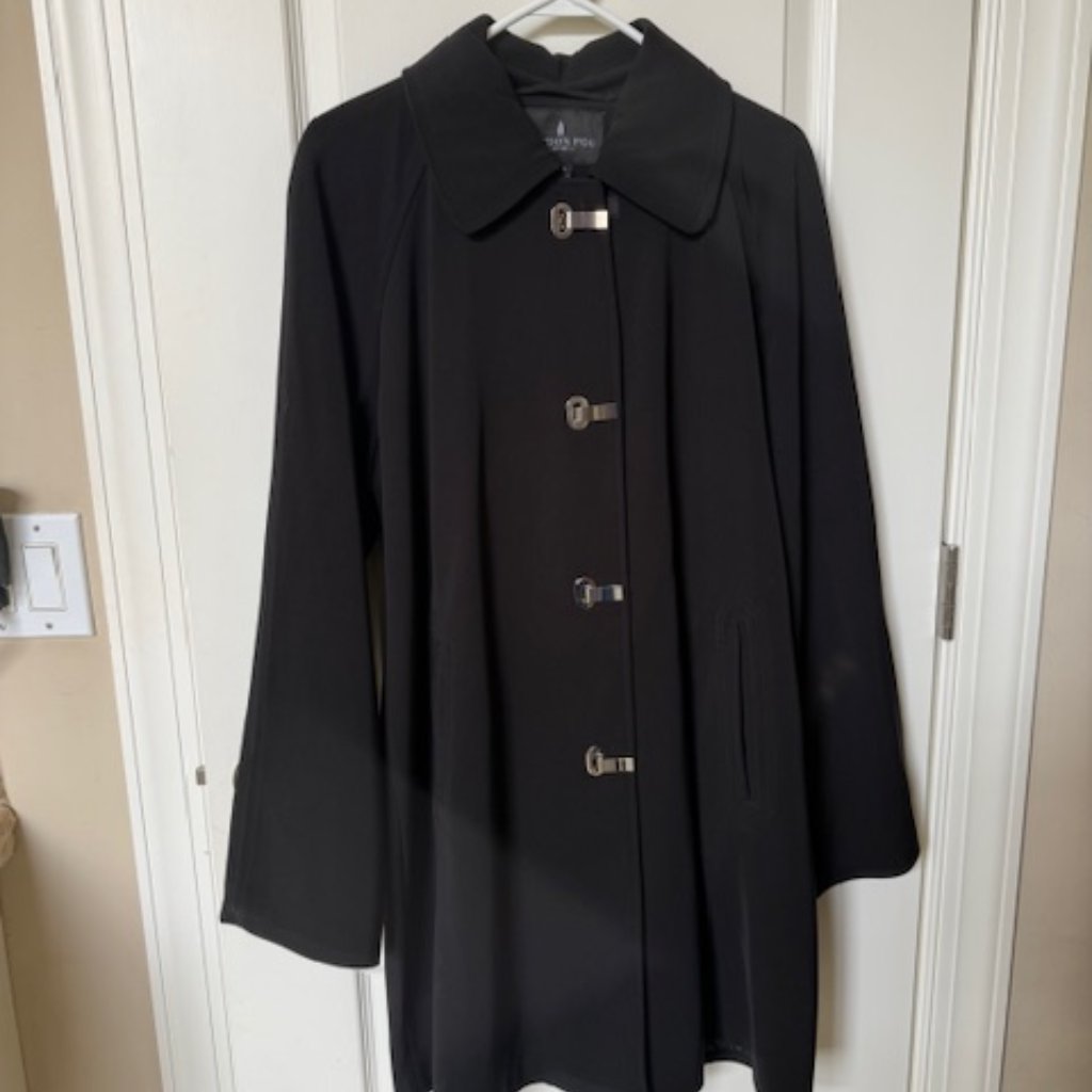 London Fog Women's Black Trench Coat Size Xl